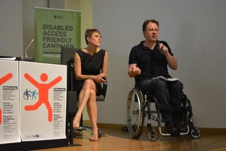 Katie Quartano and Paul Shaw of the Disabled Access Friendly Campaign